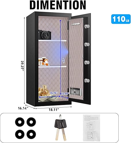 Miniatura 3 de Caja de seguridad resistente para el hogar de 9.0 pies cúbicos, impermeable, extra grande, a prueba de fuego, segura para documentos del hogar,