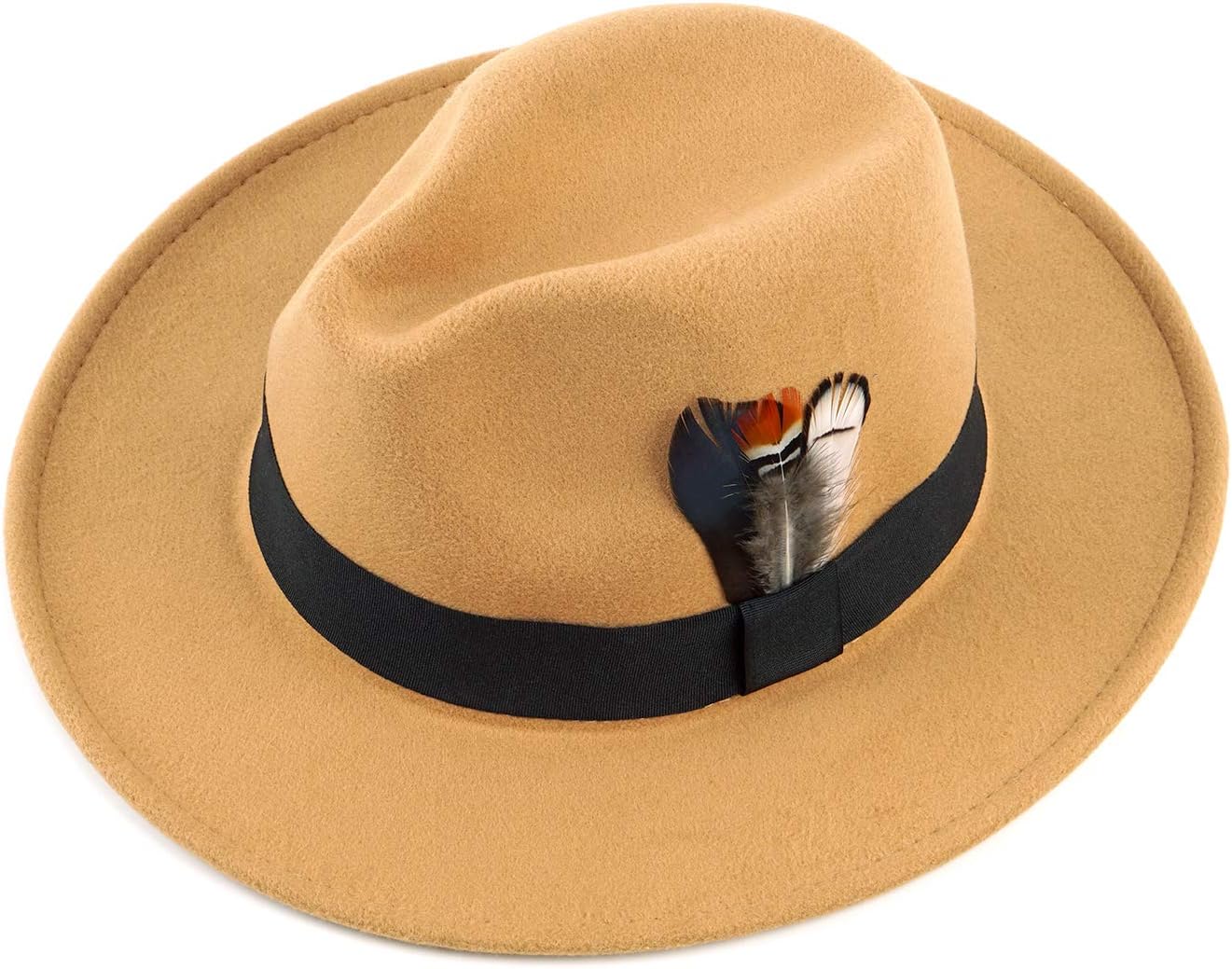 Classic Fedora Hats for Men & Women Wide Brim Felt Hat Panama Dress Fedora Hat