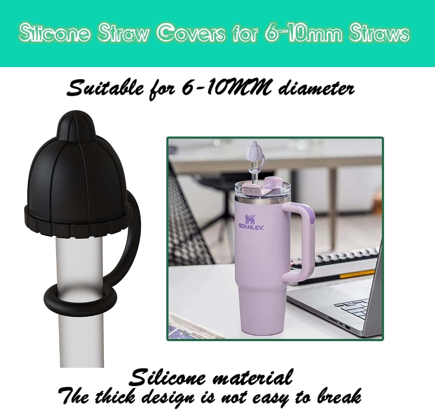 Silicone woolen hat Straw Covers Cap Compatible with yeti straw cups, Cute Funny Tumbler Straw Topper Accessories for Man & Woman Gift.
