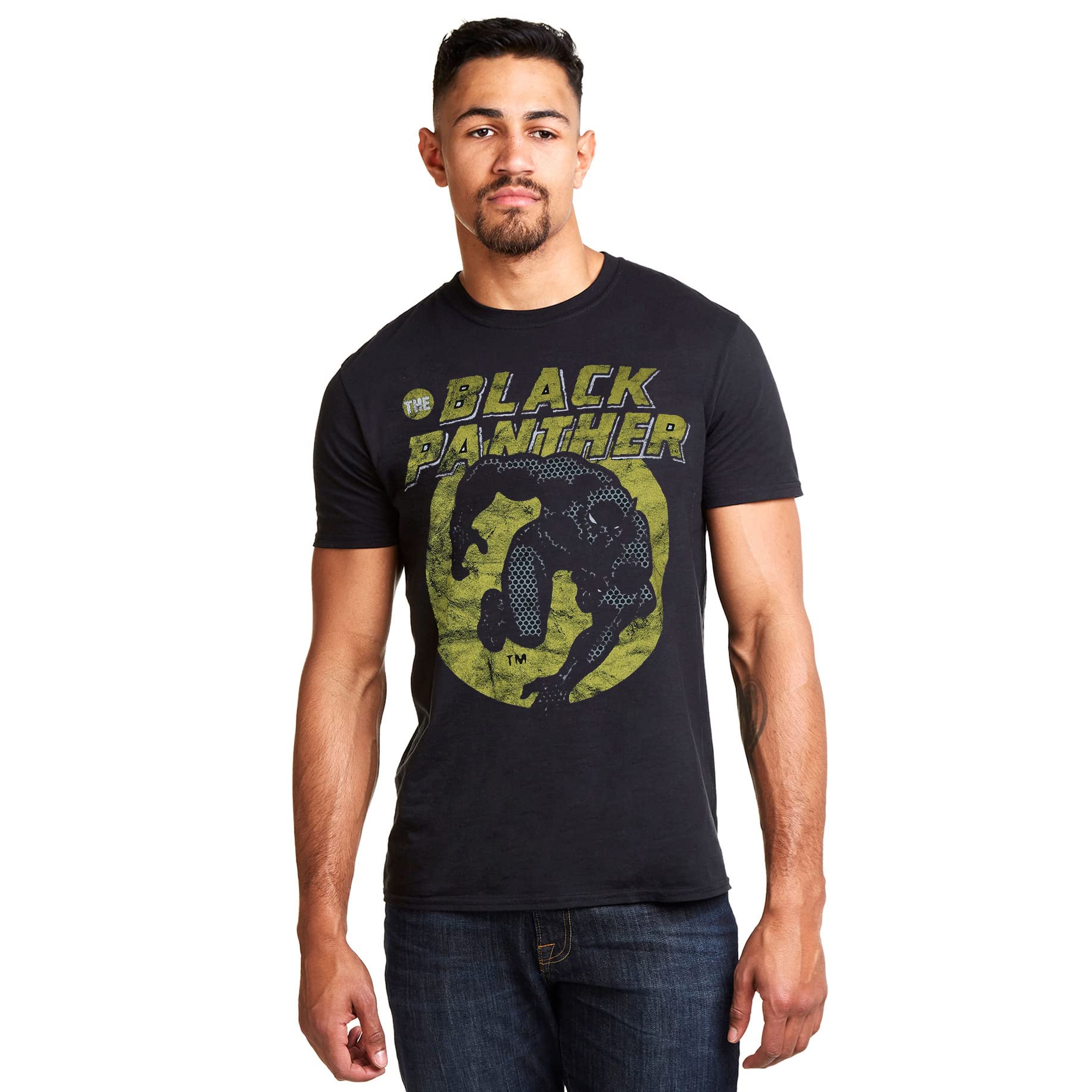 Marvel Men's The Black Panther T Shirt, Black, XL UK