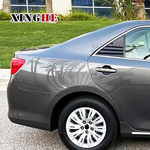 Miniatura 3 de Xinghe Calcomanía de la bandera estadounidense para Toyota Camry 2012-2017 para ventana lateral trasera, calcomanía de vinilo negro mate para Toyota
