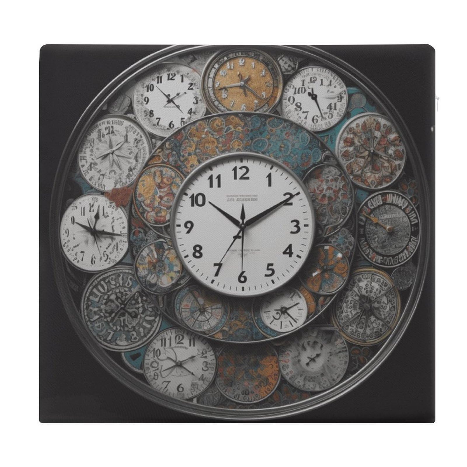 Cojín de espuma viscoelástica Clock Art de 38x35 cm con funda de poliéster lavable