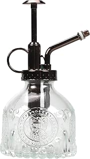 TOMEX Glass Plant Mister Spray Bottle 200ML Vintage Style Plant Spritzer Small Sprayer Mister Succulent Watering Bottle with Top Pump Watering Can for Indoor Outdoor House Plants ,Flowers (Clear)