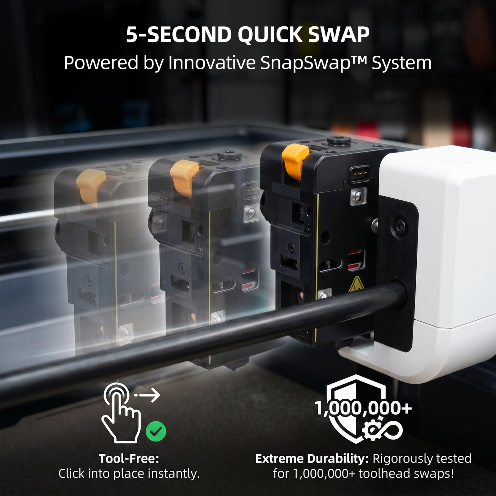 BCZAMD Toolhead 2/3/4 prawe gniazdo do snapmakera U1: 5 sekund szybka wymiana głowicy drukującej ze stali nierdzewnej Dueese Auto Nivelation Sensor komunikat pusty do akcesoriów do druku 3D