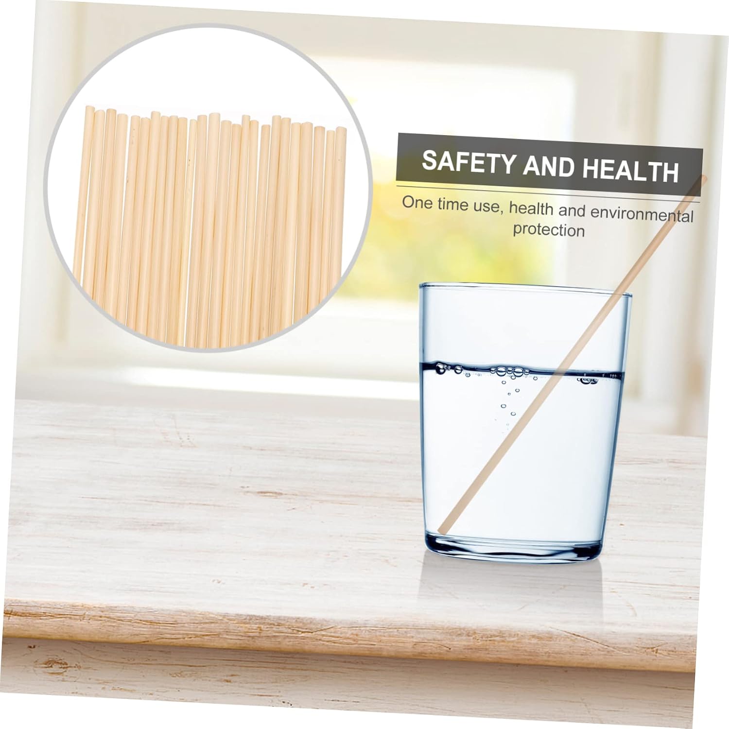 KOMBIUDA 100pcs Wheat Straw Drinking Straws Disposable for Beverages Comfortable and Practical Pipets for Parties and Events