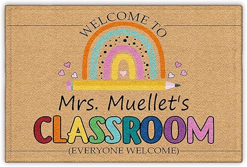 Miniatura 8 de Felpudo para aula, salud mental, decoración de otoño para profesores, decoración de puerta de aula, tapete de bienvenida para aula, tapete de