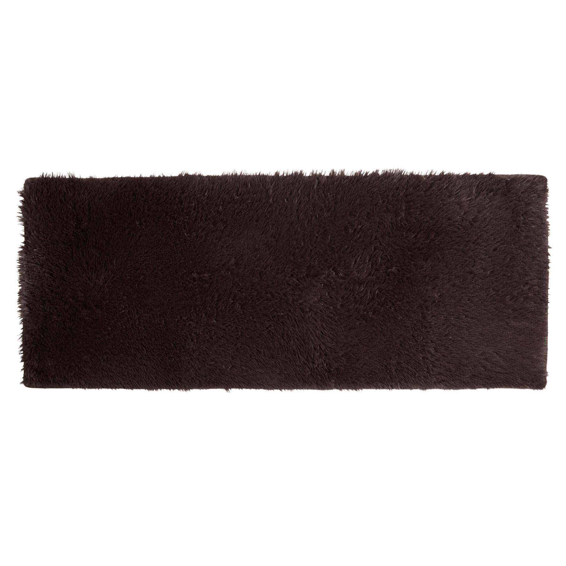 Sienna Fluffy Shaggy Rugs Living Room Hallway Runner, Chocolate 60 x 150cm