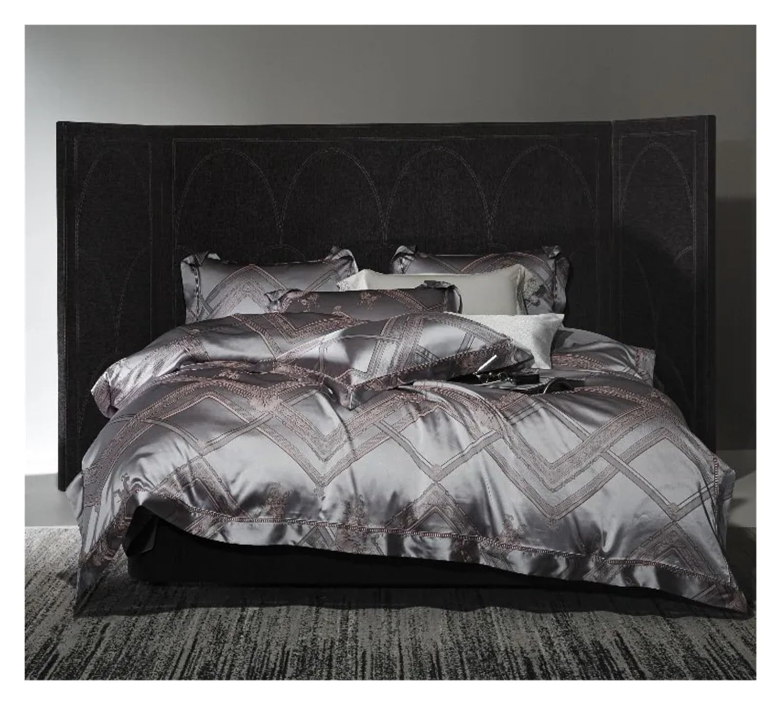 Sbcgfy B 1000Tc Cotton Silk Satin Jacquard Edding Sets 106''X90''And 90'X90''Us Size Duvet Cover Ed Linen Pillowcase 4Pcs,Cotton Duvet, Queen, Zq-11042,-Queen