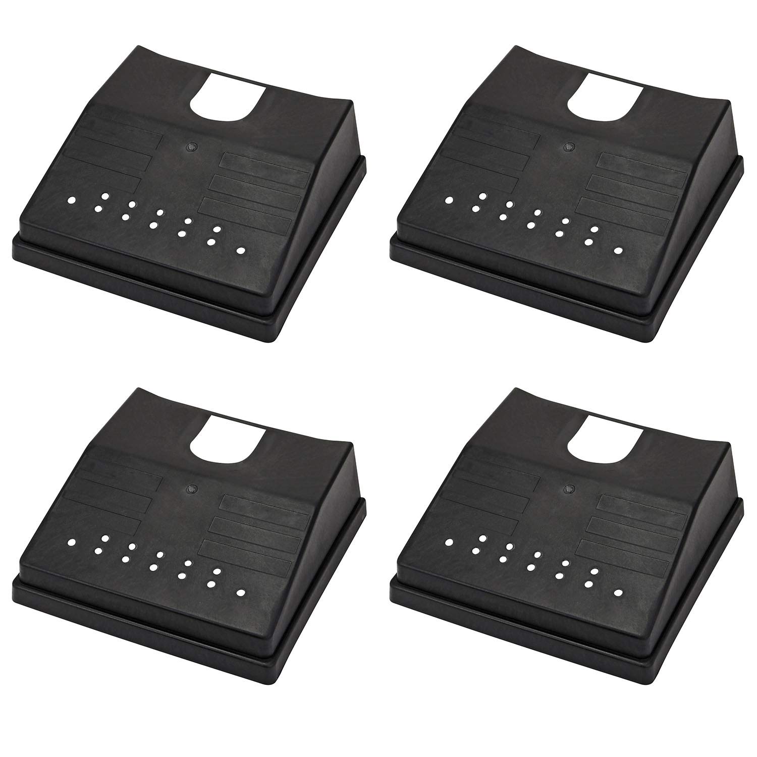 Parkland 4 x Outdoor Garden Drain Cover for Leaves Outside Black Plastic Gutter Grid Anti Leaf Blockage Guard Stopper for Garden Grates Easy Leaf Free Drainage