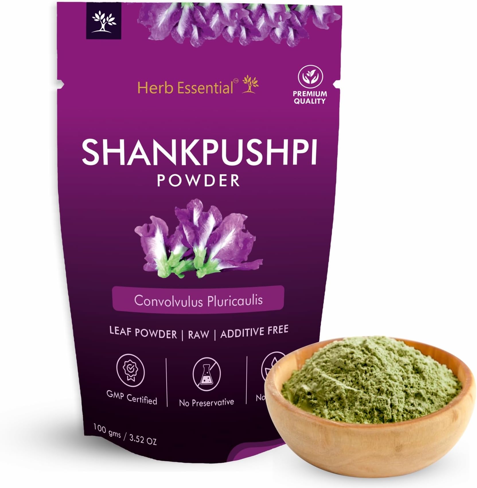 Herb Essential Pure Shankhpushpi Powder 100g | 100% Natural || Supports Immunity System | GMP Certified