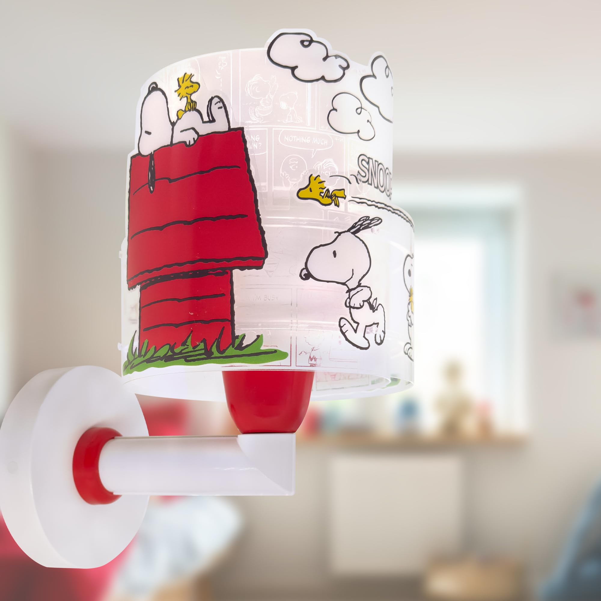 Dalber Lámpara Aplique Pared Infantil Snoopy 76309 E27 | Lámpara aplique de pared con instalación directa a la corriente o mediante cable con interruptor incluido.