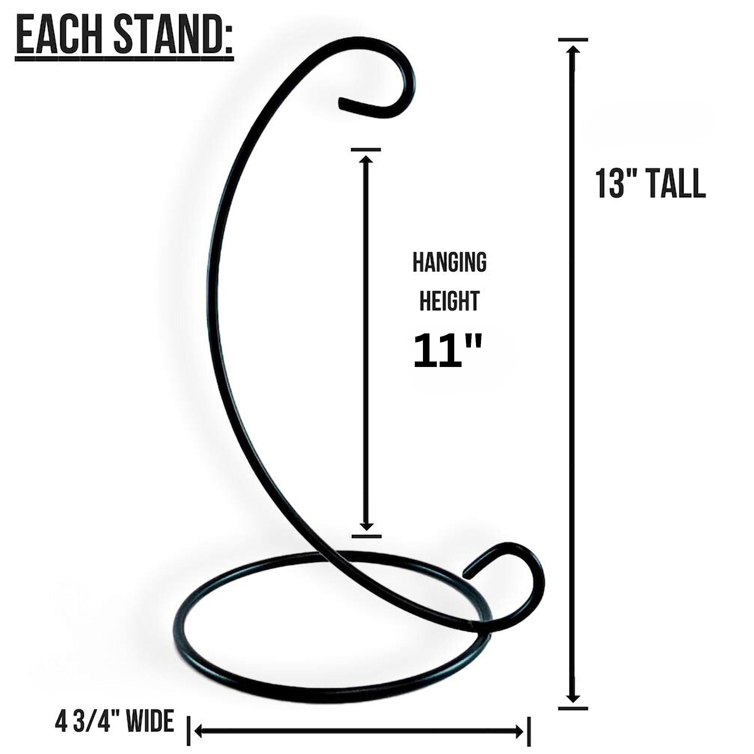BANBERRY DESIGNS Ornamentständer – Schmiedeeisen, Schwarz, 2 Stück – 33 cm hoch – Weihnachtsdekoration, Terrarienhalter, Glaskugeln, Laternen
