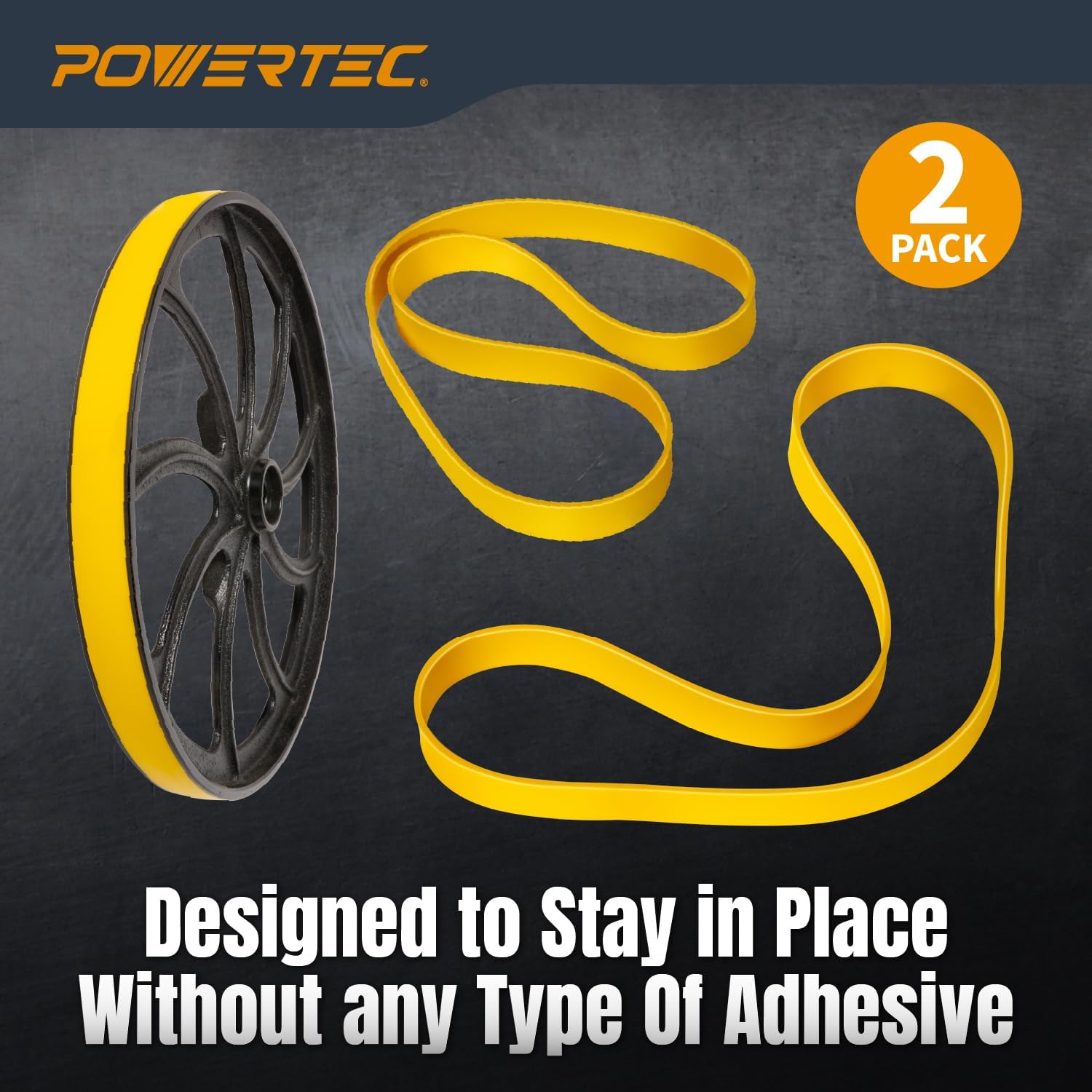 POWERTEC 93-1/2 Inch Bandsaw Blades with 14 Inch Band Saw Tires, 1/4" x 6 TPI Band Saw Blades 1PK with 14" x 1" x 0.95" Bandsaw Tires 2PK, Band Saw Accessories for Jet, Grizzly and Powermatic (13703)