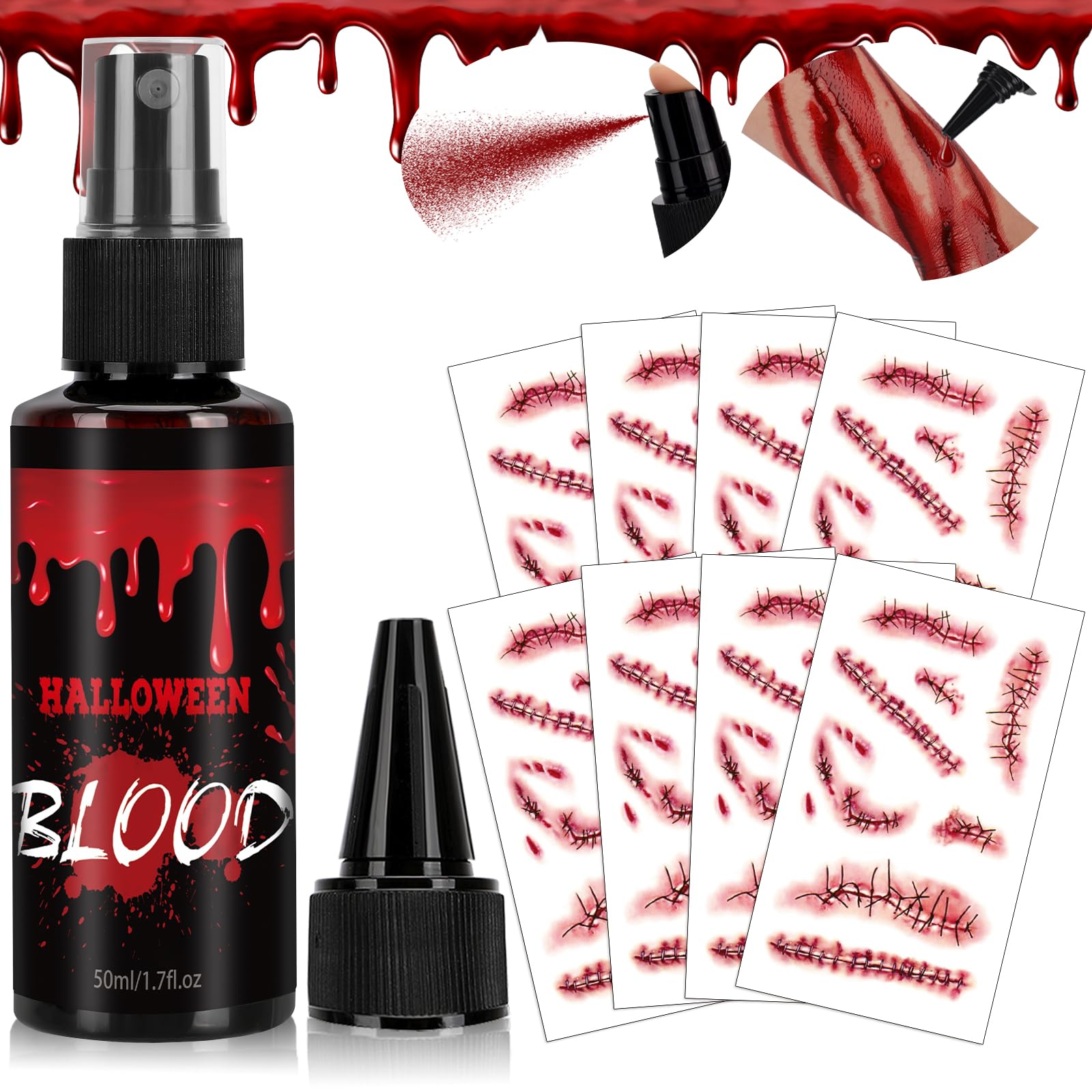Photo 1 of LSxia Halloween Fake Blood and Scar Tattoo Kit
