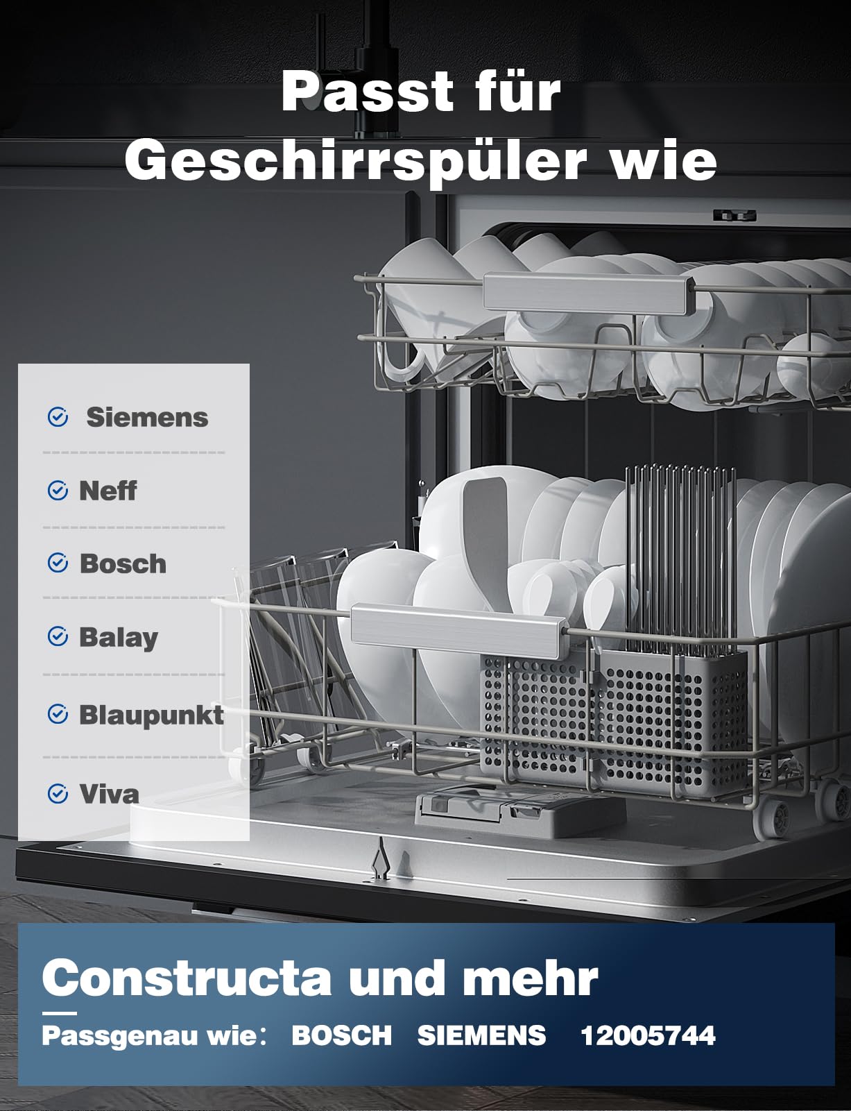 Reparatursatz Pumpentopf Dichtung 12005744 für Fehler E15 Ø182mm | Mellbree Geschirrspüler Ersatzteile für Siemens/Neff/Bosch 12005317,12026667 Spülmaschinen（1 Set ） - 4