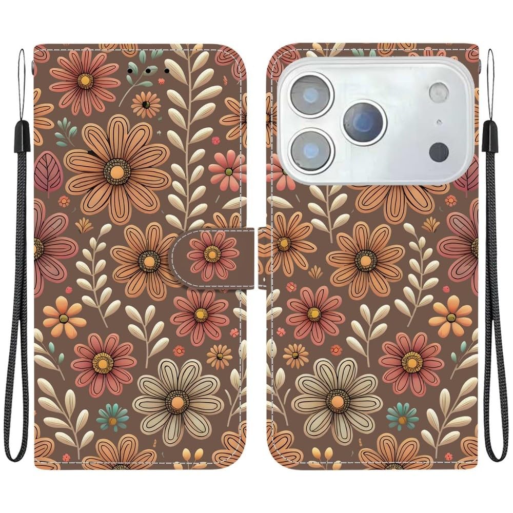 Étui compatible avec iPhone 14 étui portefeuille à rabat cuir