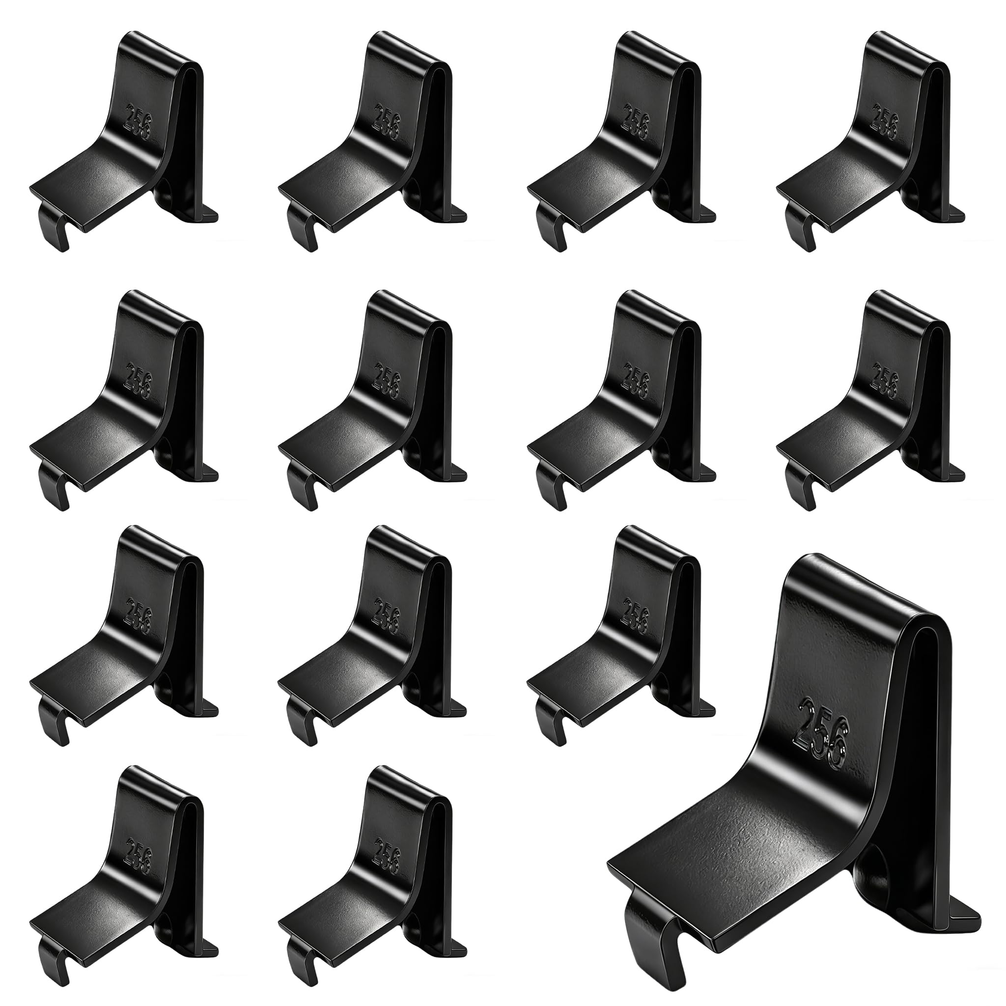 Shelf Clips, Hosrnovo Adjustable Shelf Brackets for 255 Standard Pilaster, Heavy Duty Metal Shelving Brackets Clips for Kitchen Cabinet Bookcase (Black) (14)