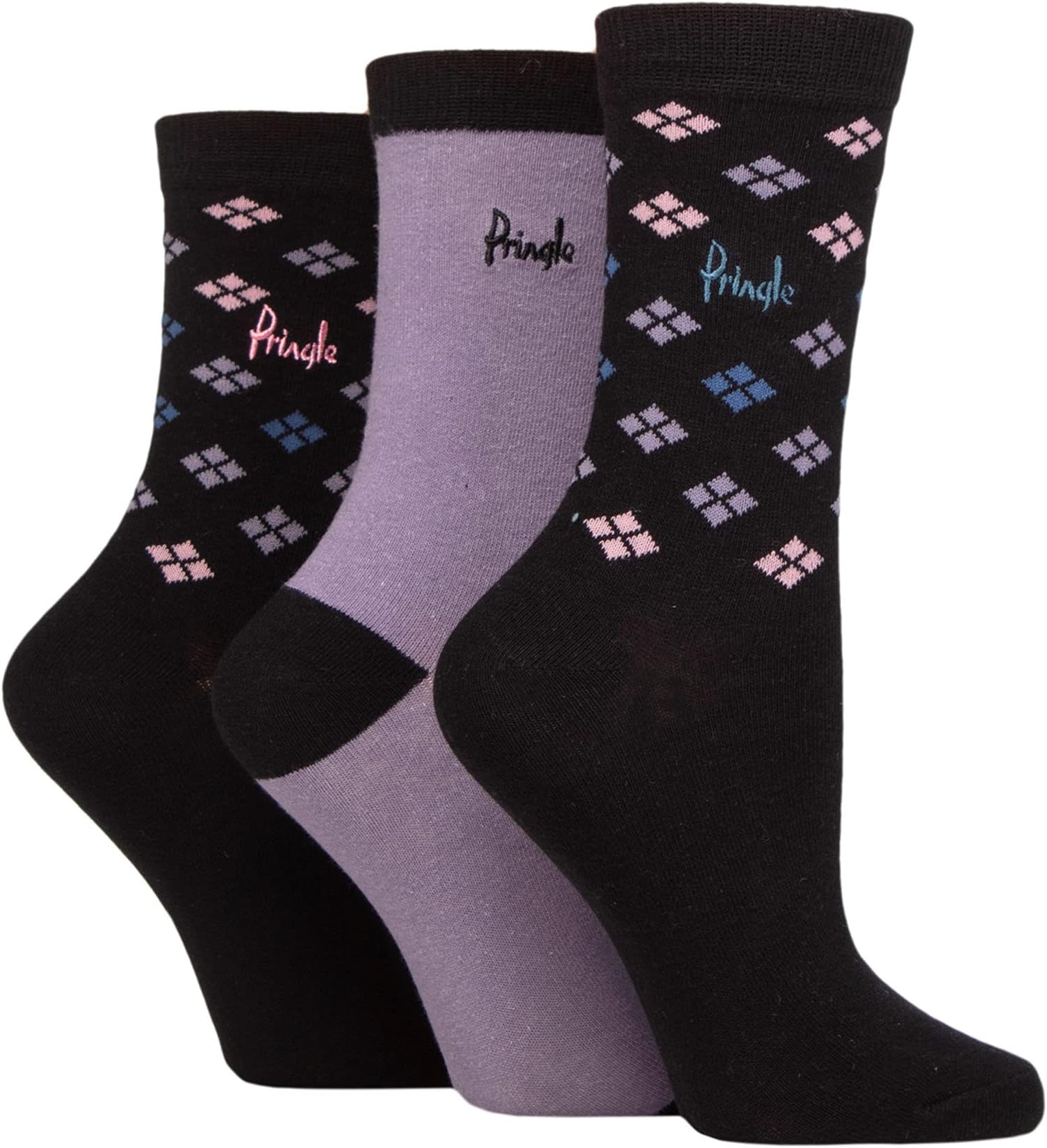 Pringle Ladies Patterned Cotton and Recycled Polyester Socks Pack of 3