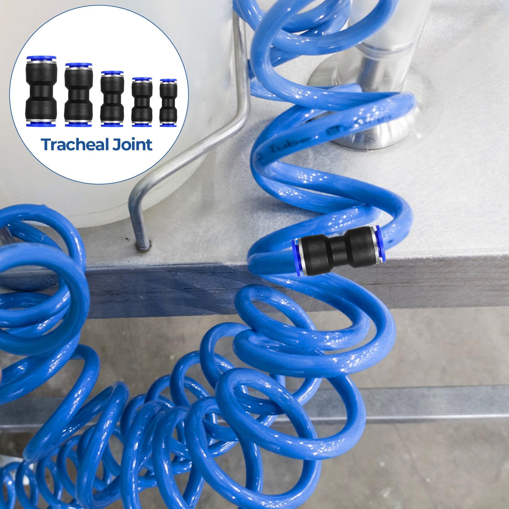 65 Pz Connettore Pneumatico Raccordo Innesto Rapido Pneumatico Connettori, Raccordi Connettori Pneumatici, Attacchi Rapidi Raccordi Aria Compressa a Pressione Diritto per Tubo, 4/6/8/10/12 mm