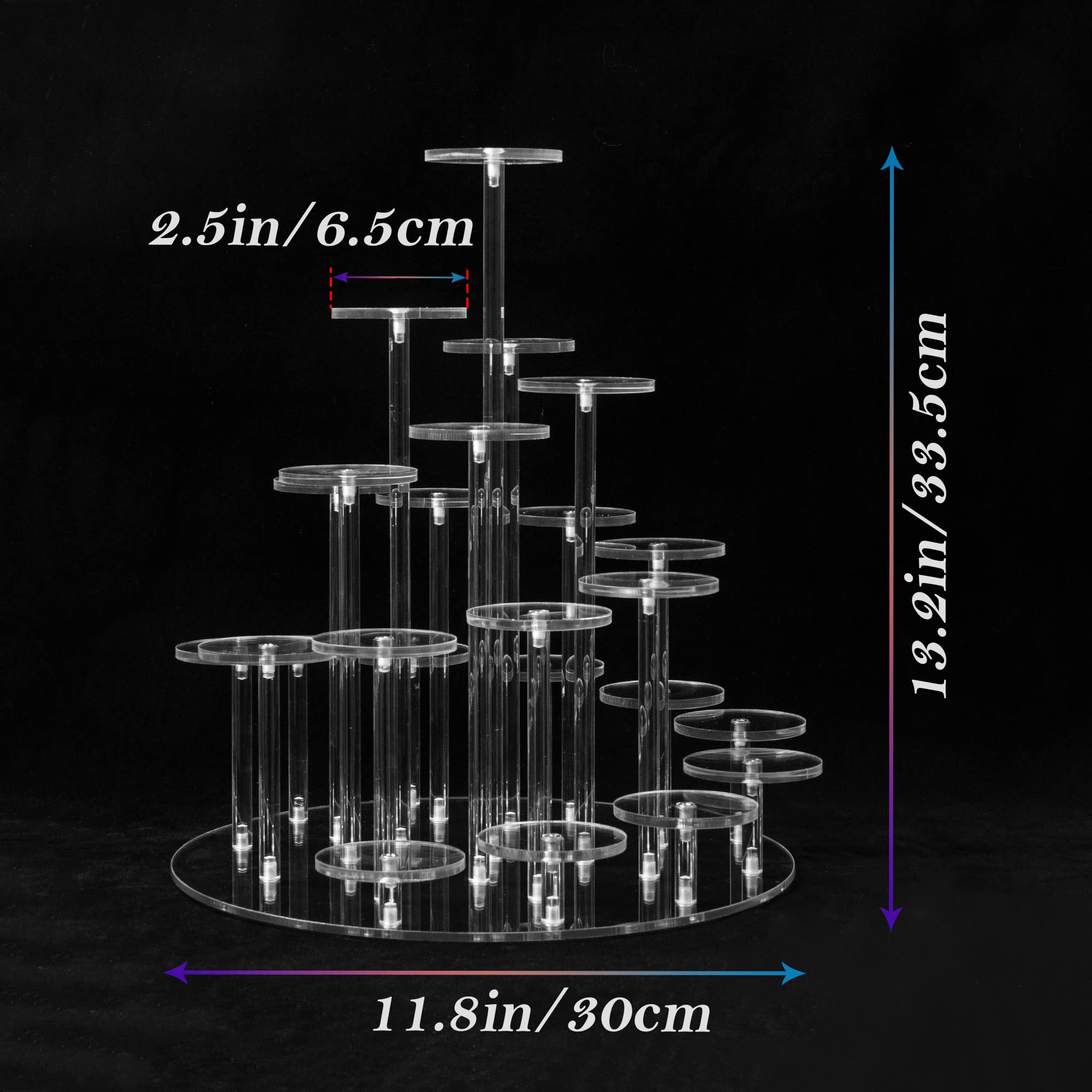 Acrylic Cupcake Stand for 24 Cupcakes Holder, Dessert Stand Premium Cupcake Display Stand Cupcake Tower Pastry Serving Display for Party Wedding Birthday