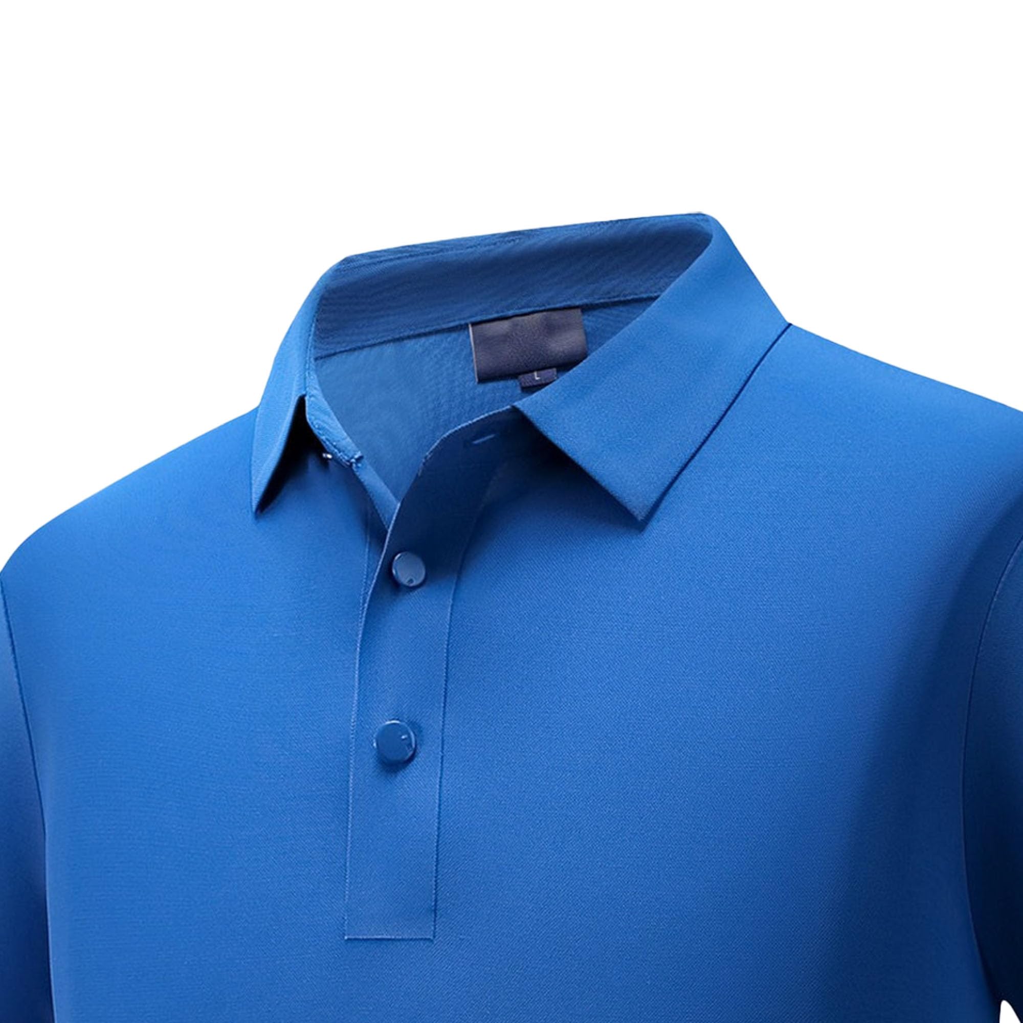 Men Quarter Button Workplace Shirt Simple Short Sleeve Paul Collar T Shirts Summer Classic Cotton Pullover Tops (Royal Blue,XX-Large)