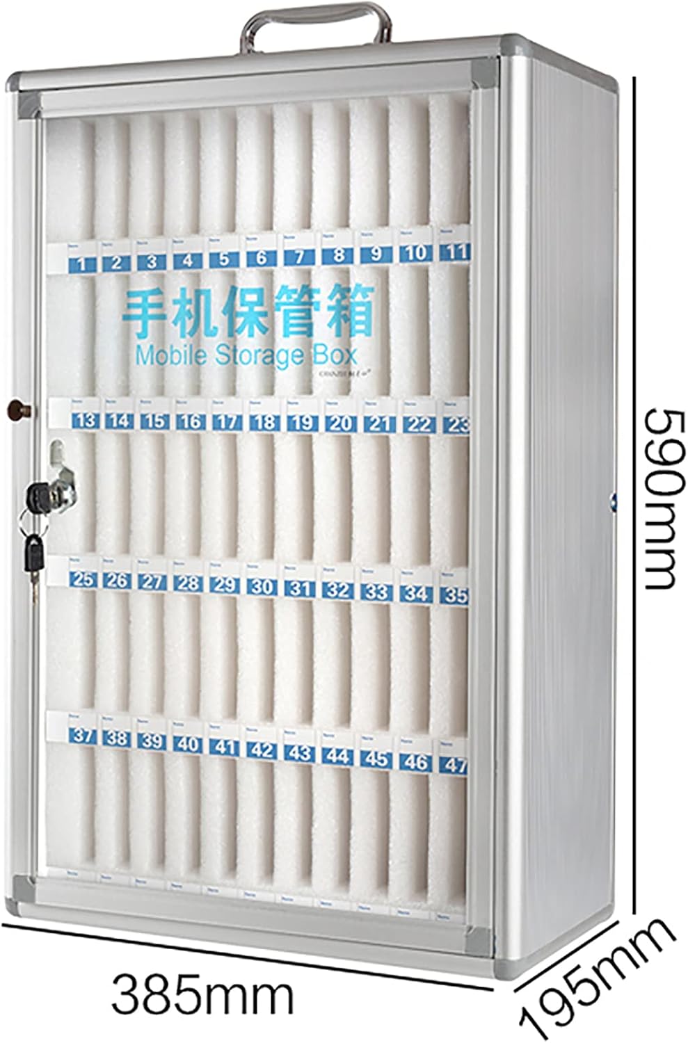Cell Phone Locker Box for Classroom with Door Locks and Keys Clear Acrylic Jail Storage Cabinet，60-Slot Cell Phone Charging Station & Storage Cabinet - Secure Locker Box with Lock for Conven