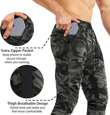 Pantalon De Sport Homme BROKIG - Léger, Séchage Rapide - Tissu Extensible 4 Sens - Poches Zippées