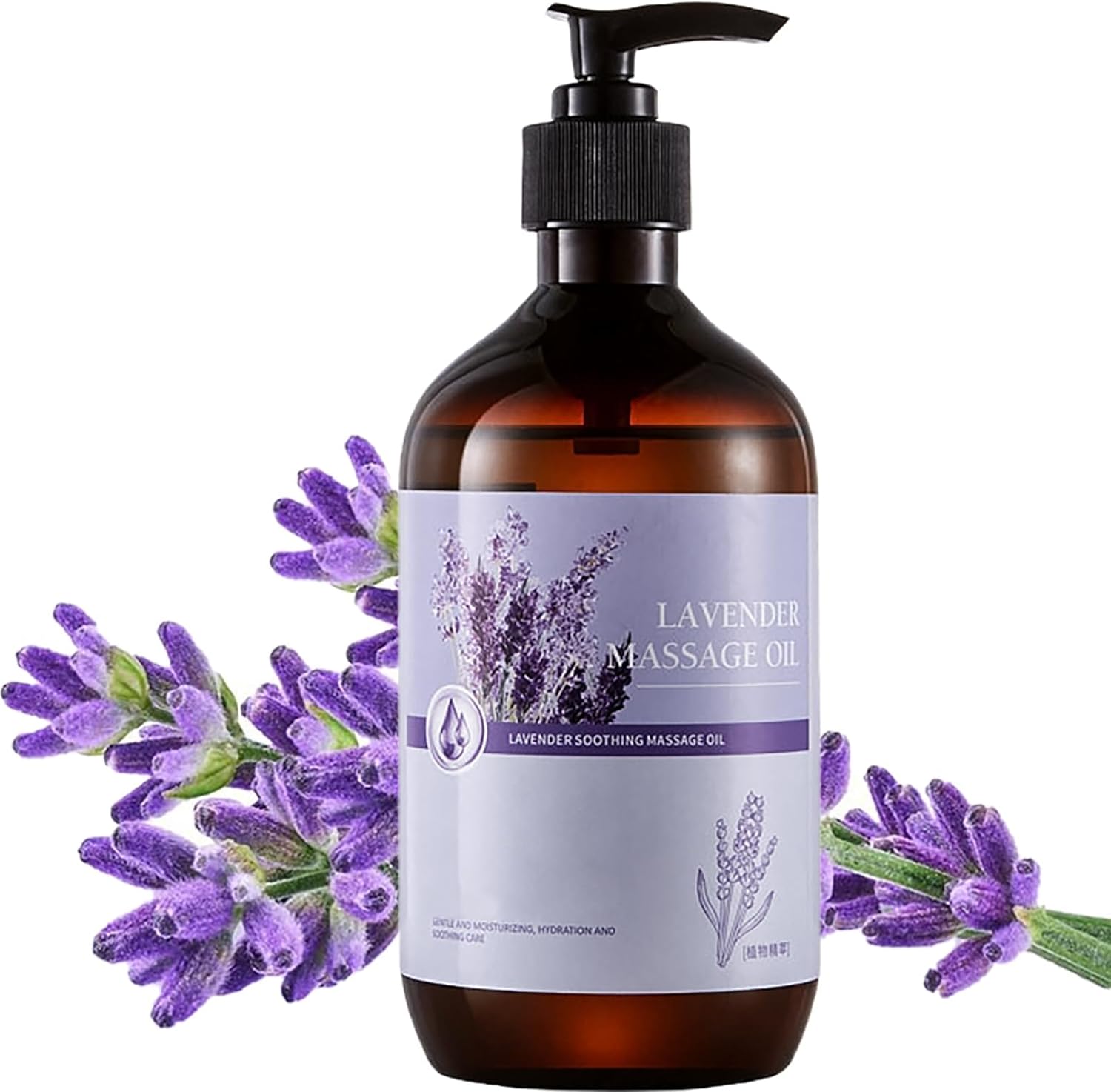 500ml Lavender Massage Oil – Luxurious, Nourishing, Invigorating Experience for Men and Women – Hydrates Skin and Offers a Warming Effect