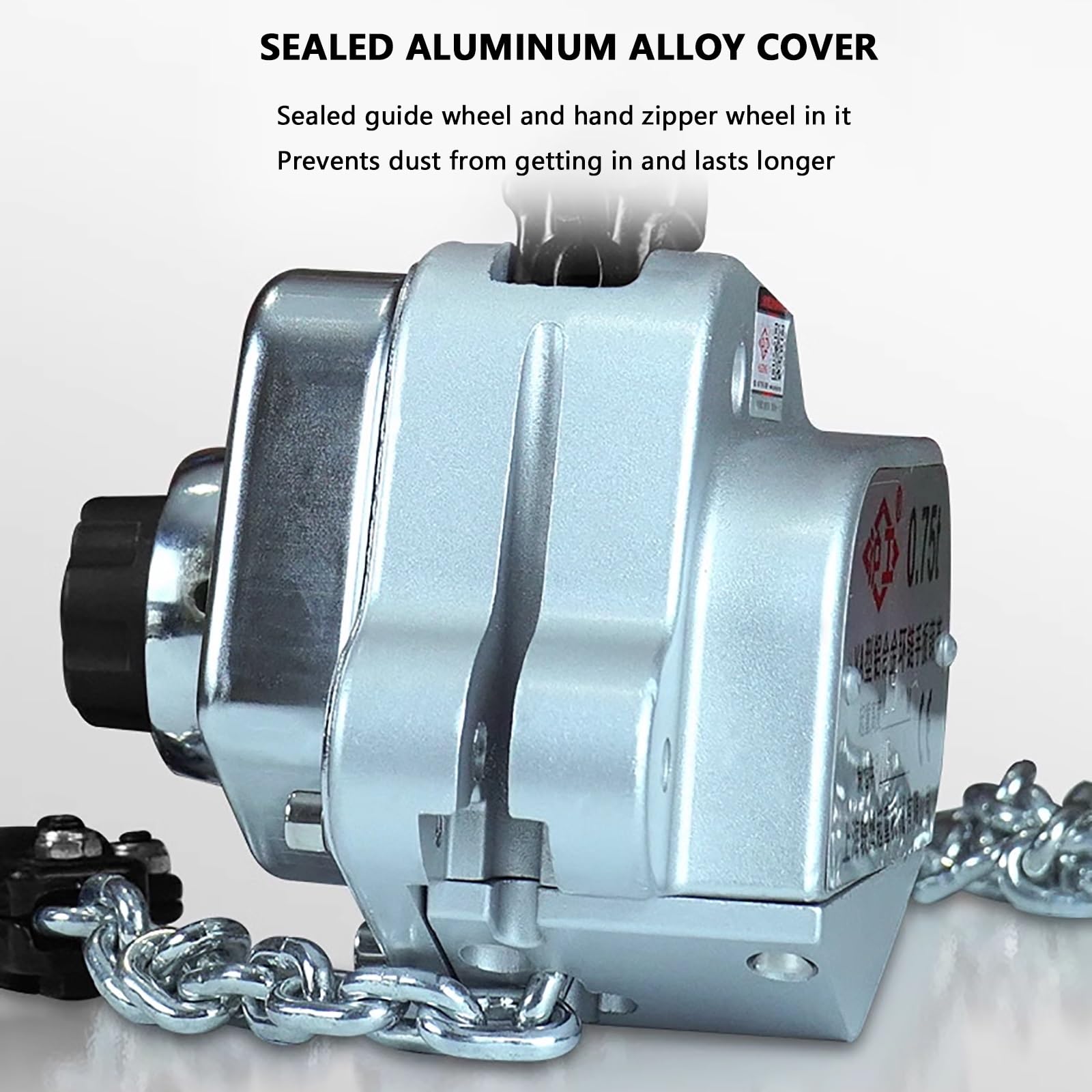 Sollevatore manuale a catena G80 Manganese Heavy Duty Ganci 1,5 m 5FT Catena in alluminio 3T (6000 libbre) Capacità ideale per attrezzature di sollevamento garage e uso industriale.