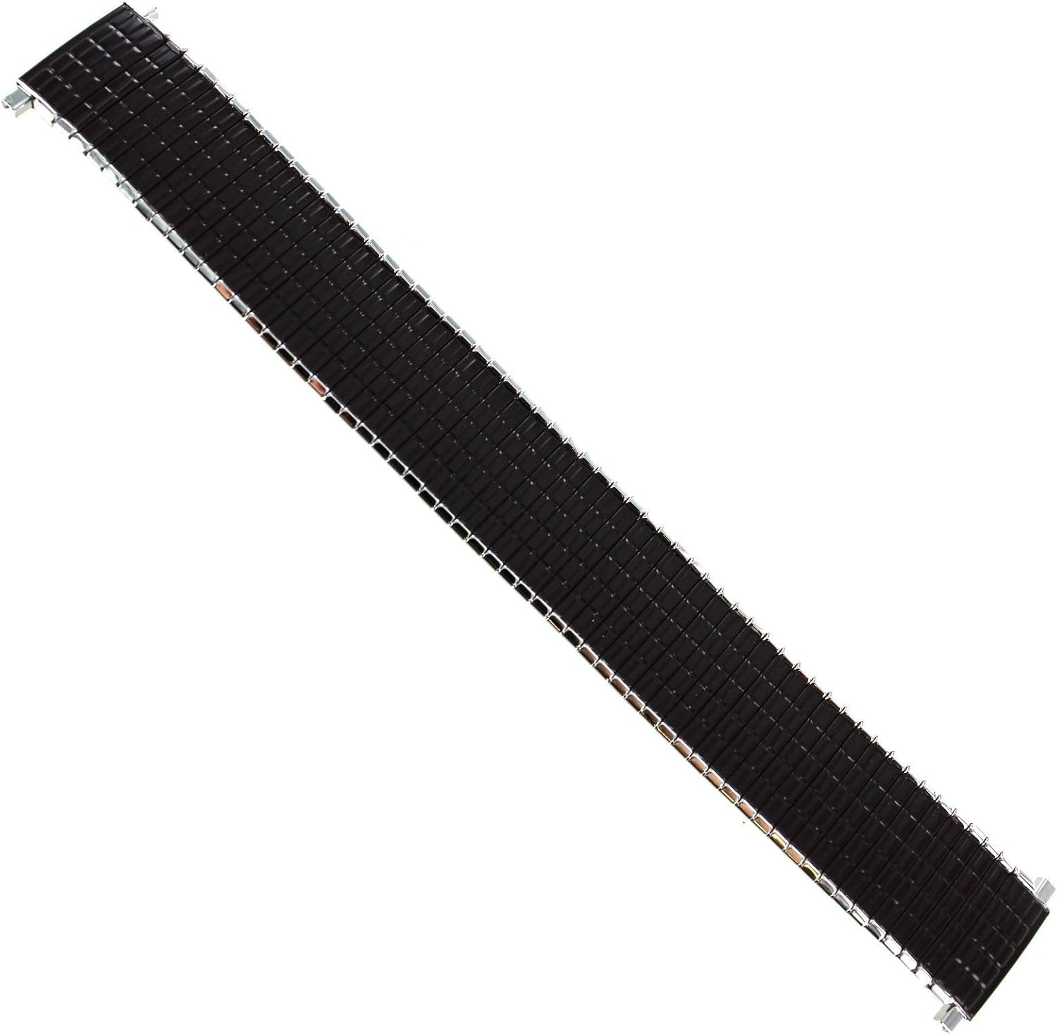18-22mm Milano Thinline Silver Tone Brown Romunda Mens Expansion Band 1328/02