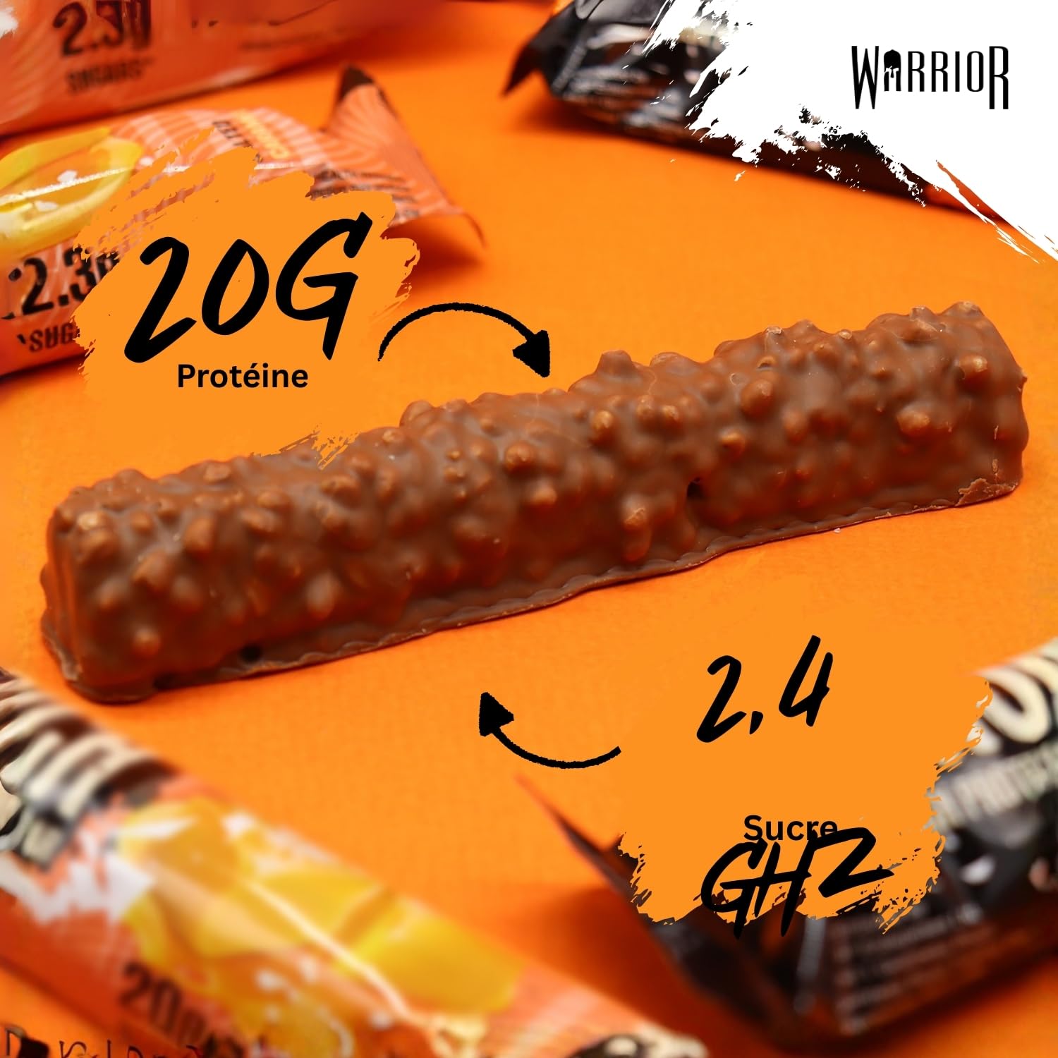Warrior Crunch Barre Protéinée 12 x 64 g – Caramel Salé