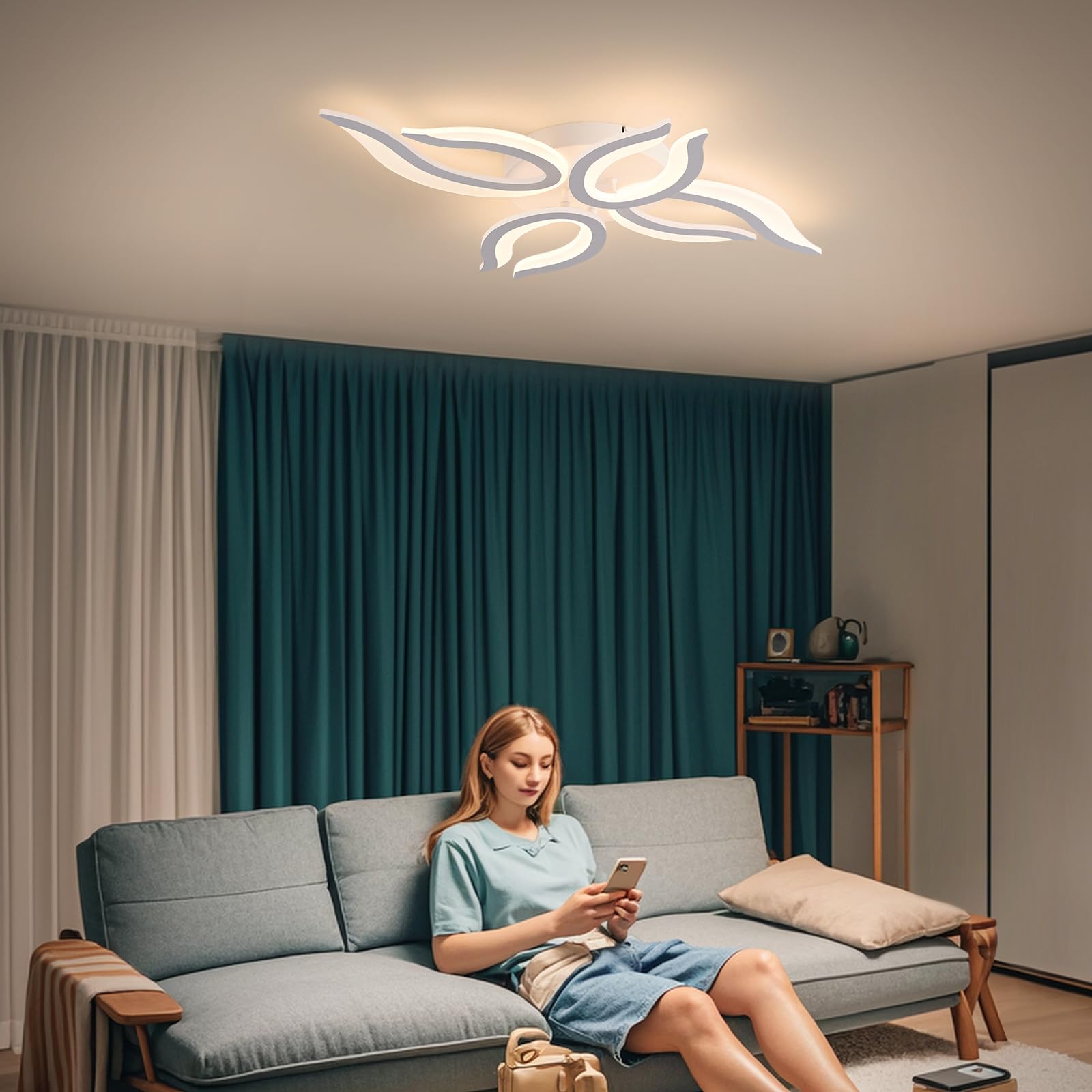 Sky angle Plafoniera LED con Telecomando, Luci a Soffitto Dimmerabili 30W, Lampada a Sospensione Piatta per Soggiorno, Camera da Letto, Bagno, Cucina
