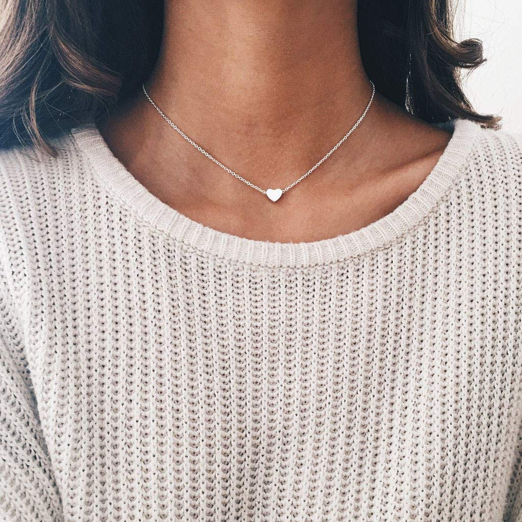 Heart Pendant Necklace Lovely Choker 