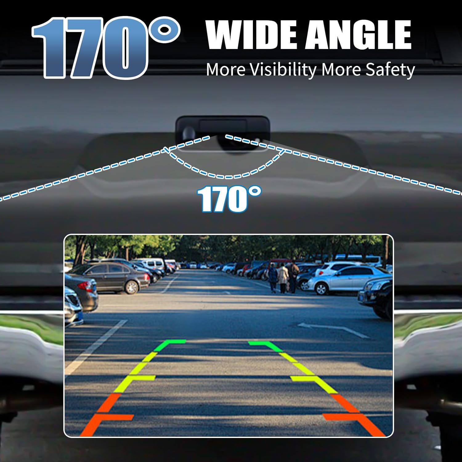 Tailgate Handle Backup Camera Fit for Chevy Silverado GMC Sierra 1500 2500 3500 HD 1999-2007 Classic Tailgate Reversing Rear View Park Assist Camera RCA Plug Replaces 15228539