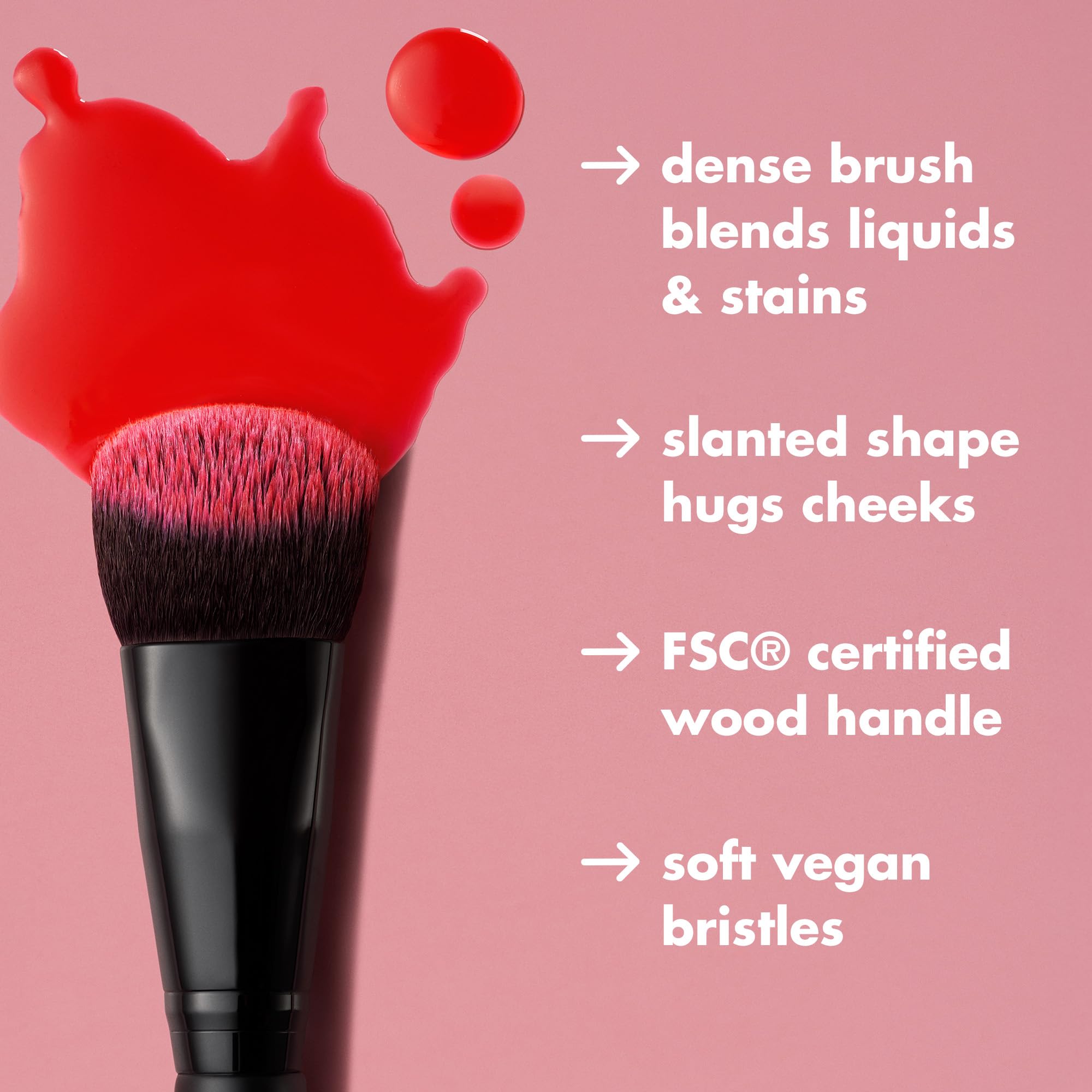 e.l.f. Stain & Tint Blending Brush, Liquid Blush Brush For Blending & Creating An Even Finish, Made With Synthetic Bristles - Image 4