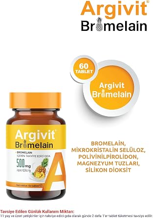 Argivit Bromelain 500 mg Takviye 60 Tablet