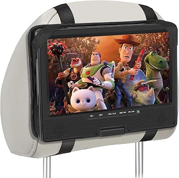 HotHat Car Headrest Mount Holder Strap for Swivel and Flip Style 12.5 inch Portable DVD Player - 10 Inch to 10.5 Inch Screen