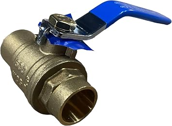 2" Sweat Solder C X C Ball Valve Full Port Water Stop Shut Off,Heavy Duty Forged Brass,Quarter Turn,Blue Handle Brass Water Cut off Ball Valve for Plumbing & Irrigation1-Pack