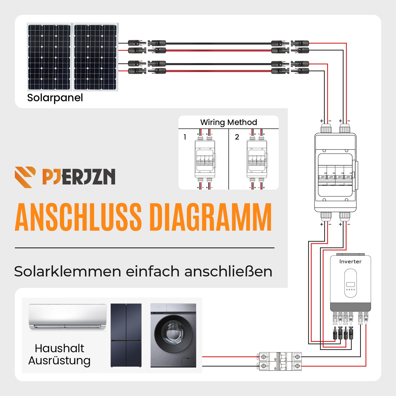 Solar PV Trennschalter 10A 400V DC/AC Miniatur Leistungsschalter 4mm² Solarstecker Kabel Wasserdichtem Gehäuse