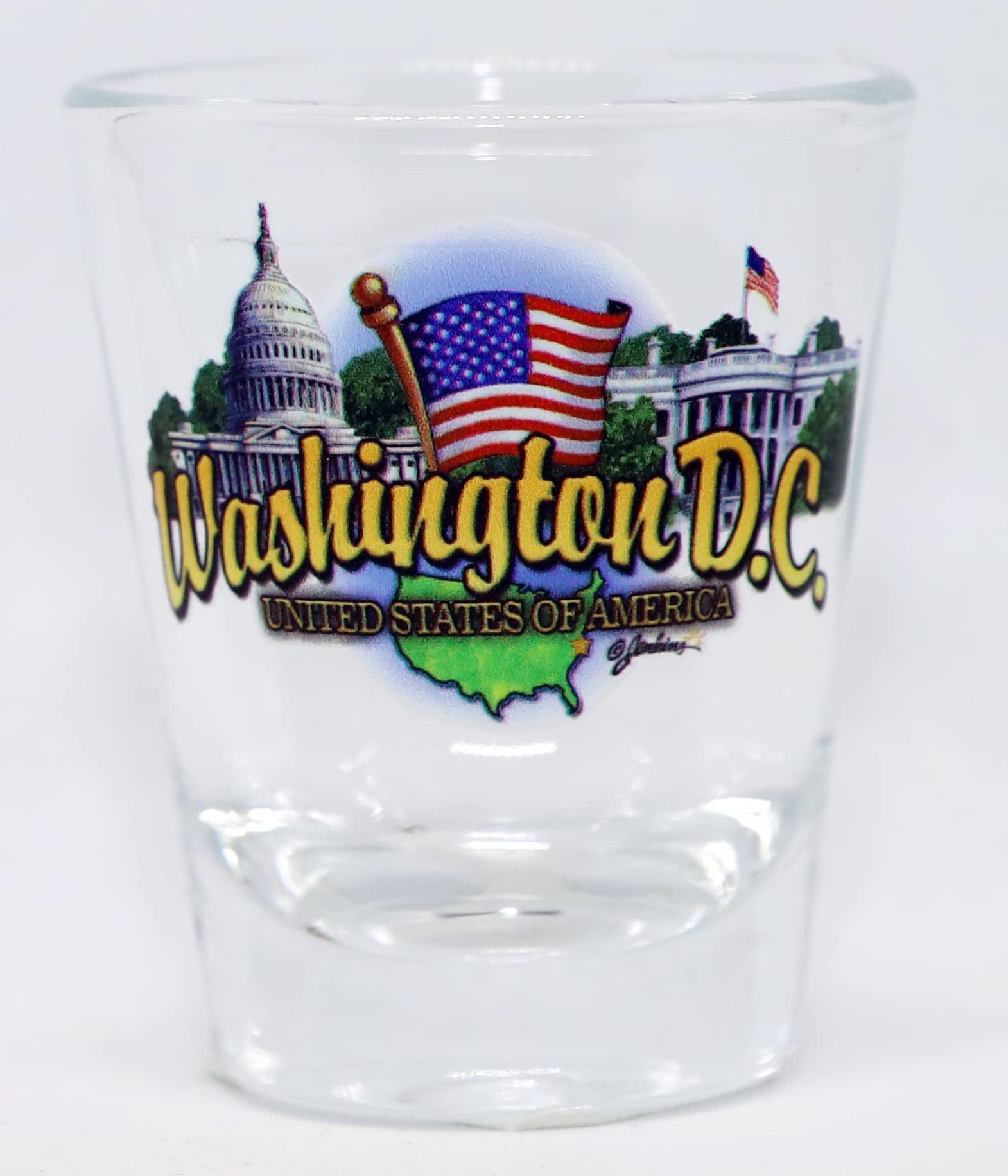 World By Shotglass Washington DC State Elements Shot Glass