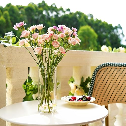 Miniatura 4 de 14 jarrones cilíndricos para centros de mesa, jarrones de vidrio para flores con 3 tamaños diferentes, jarrones de centro de mesa para decoración