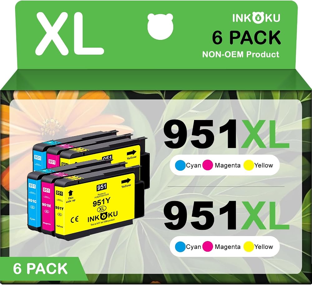 951XL Color Ink Cartridges 6-Pack Compatible with HP 8600 8610 — 사진 1