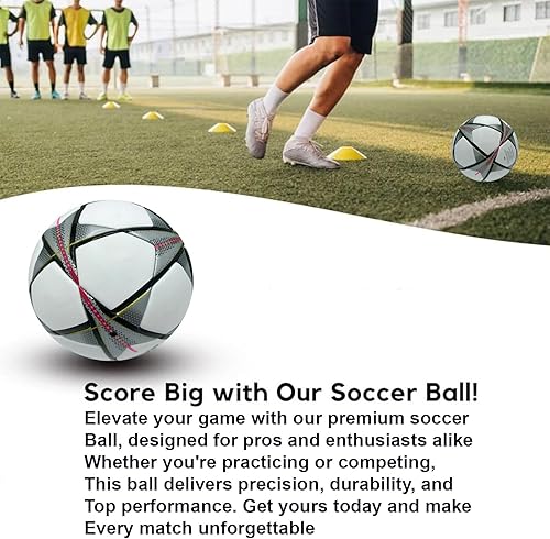 Miniatura 7 de Balón de fútbol de la Champion, talla 5, réplica oficial del partido, perfecto para fanáticos del fútbol, entrenamiento y juego.