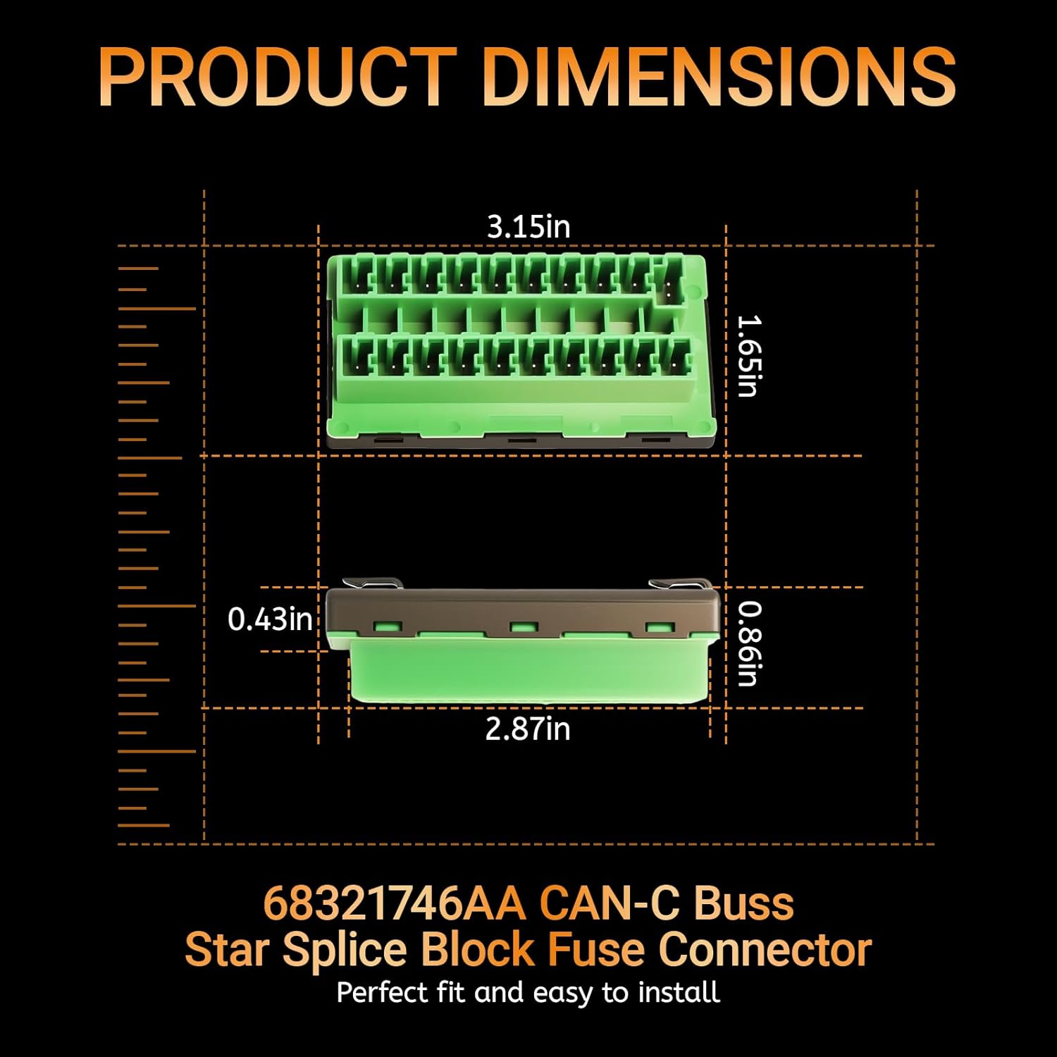 68321746AA Can Bus Connector Compatible with Chrysler Pacifica Voyager Jeep Wrangler JL Gladiator JT Dodge Ram 1500 2500 3500 2017-2025 CAN Bus Star Splice Block Fuse Connector 222723525