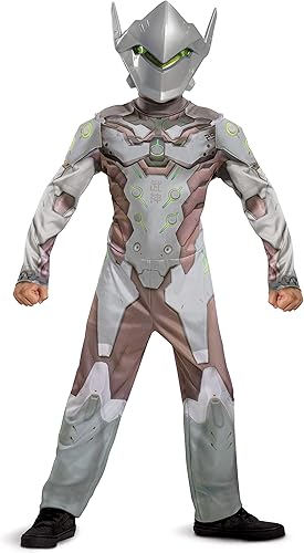 Genji Costume for Kids, Official Overwatch Costume Jumpsuit with Mask and Armor