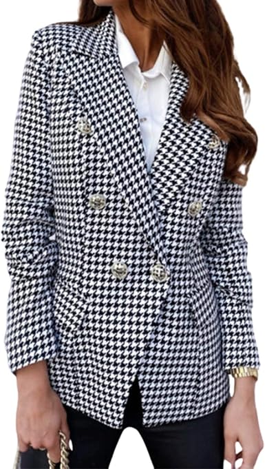 plus size houndstooth jacket