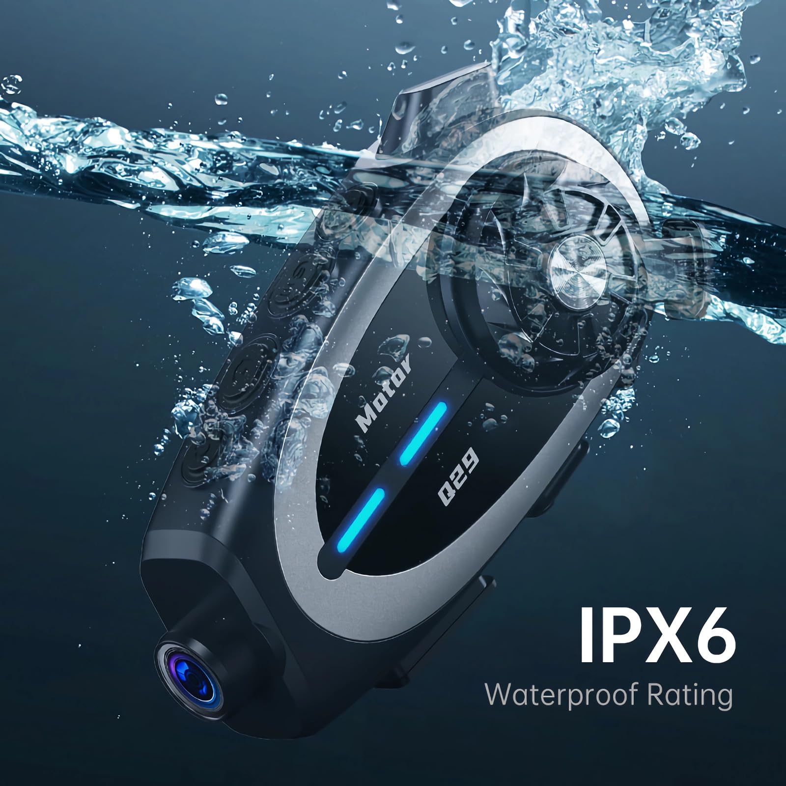 OBEST Motorradhelm Headset mit 1080P Kamera, Motorrad Bluetooth Intercom, wasserdichte Motorrad Dashcam Recorder, Helm Kabellose Kopfhörer HiFi-Stereosound für Reiten Skifahren Reisen