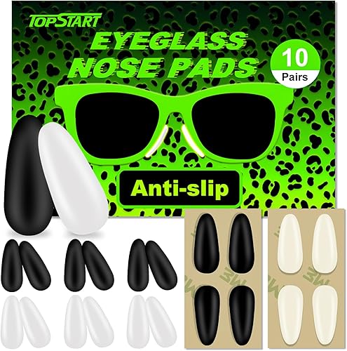 Miniatura 8 de Paquete de 10 almohadillas de silicona antideslizantes para lentes, almohadillas de nariz de repuesto ultrafinas de 0.06 pulgadas, ajuste seguro