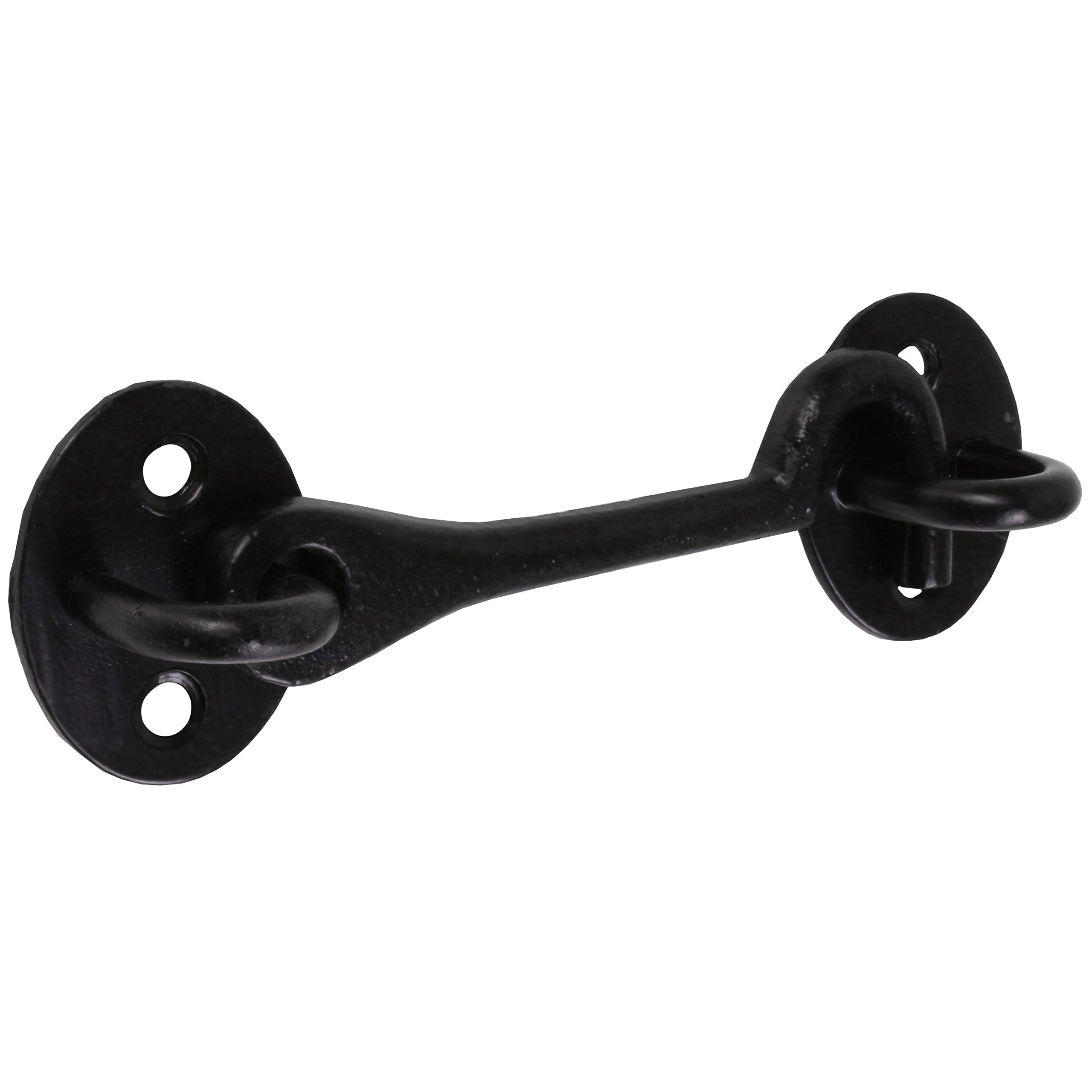 Black 4"/100mm Malleable Cabin Hook - Gate/Door Lock Catch