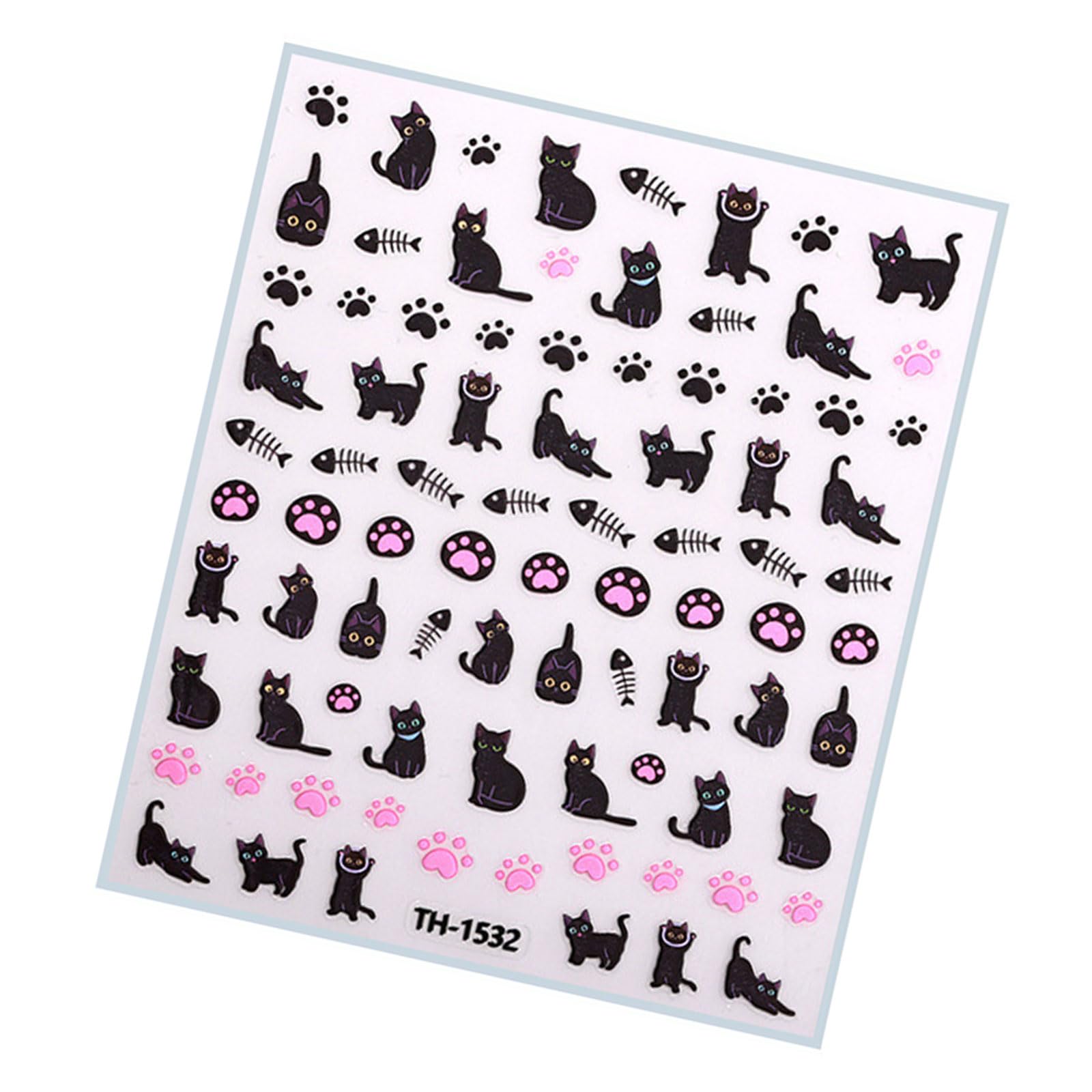 Bowknot Nails Stickers for Nails Art, 3D Cats Paws Art Stickers for Designs, Decals Decorations Bowknot